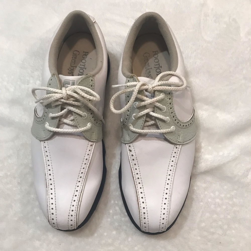 Ladies vintage Leather golf shoes size 8 FootJoy GreenJoy